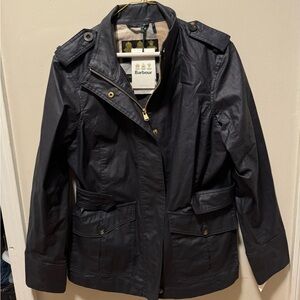 Barbour blue jacket.   New!  Waxed jacket
